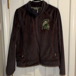 Pink Victoria Secrets Michigan State sparkle zip down Size M.